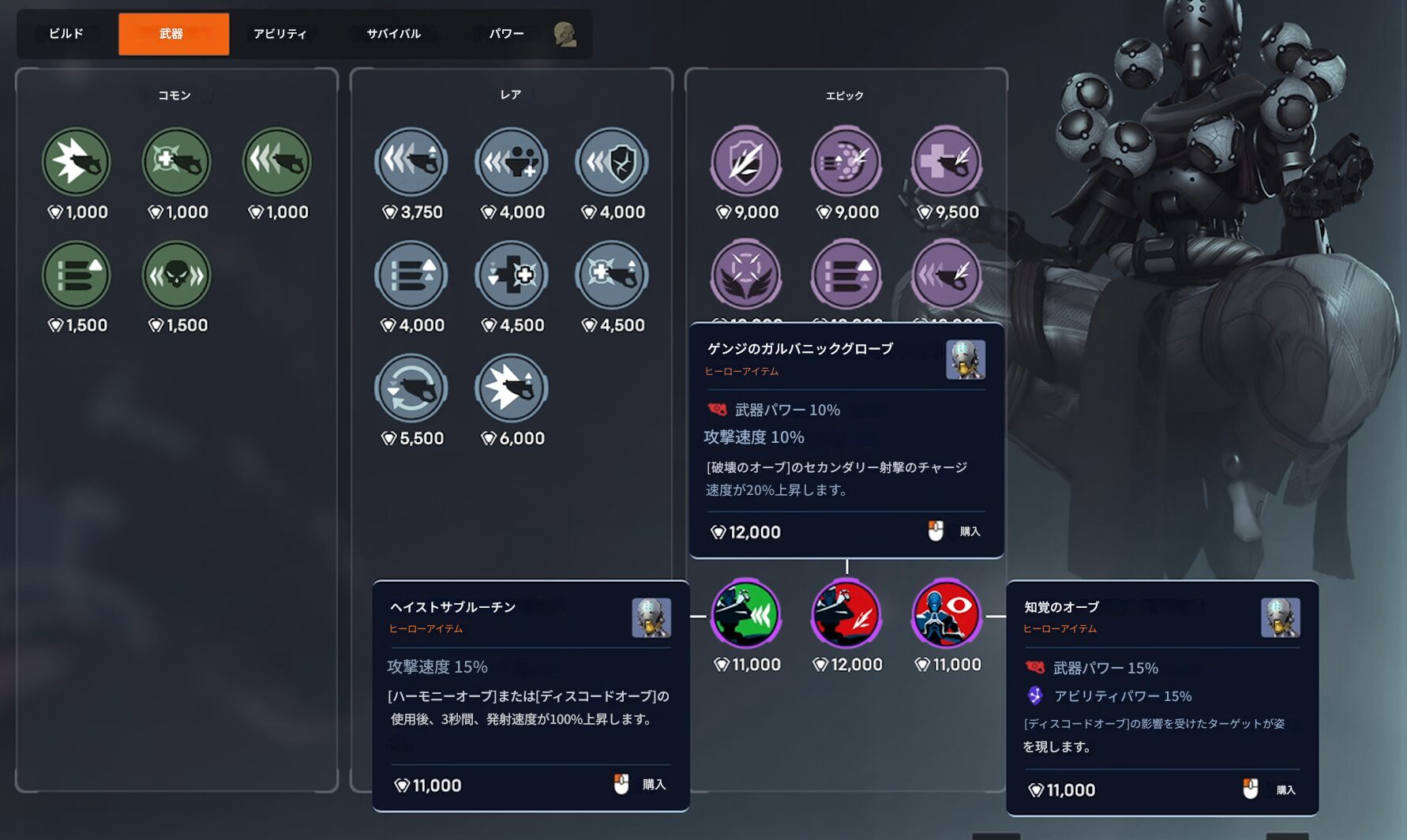 ゼニヤッタ_武器