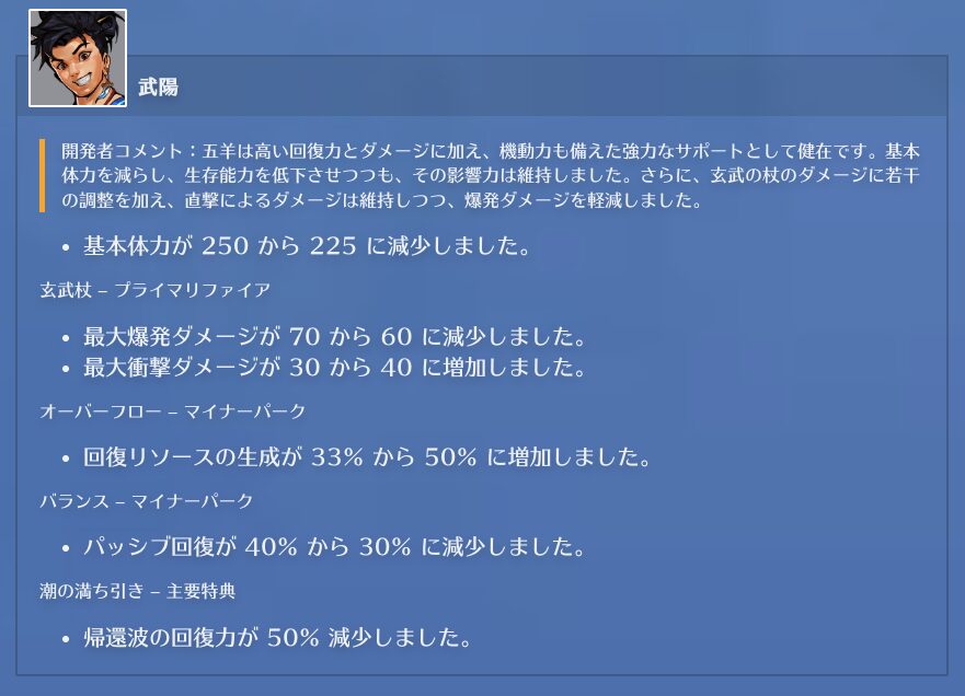シーズン19:ウーヤン大幅弱体化